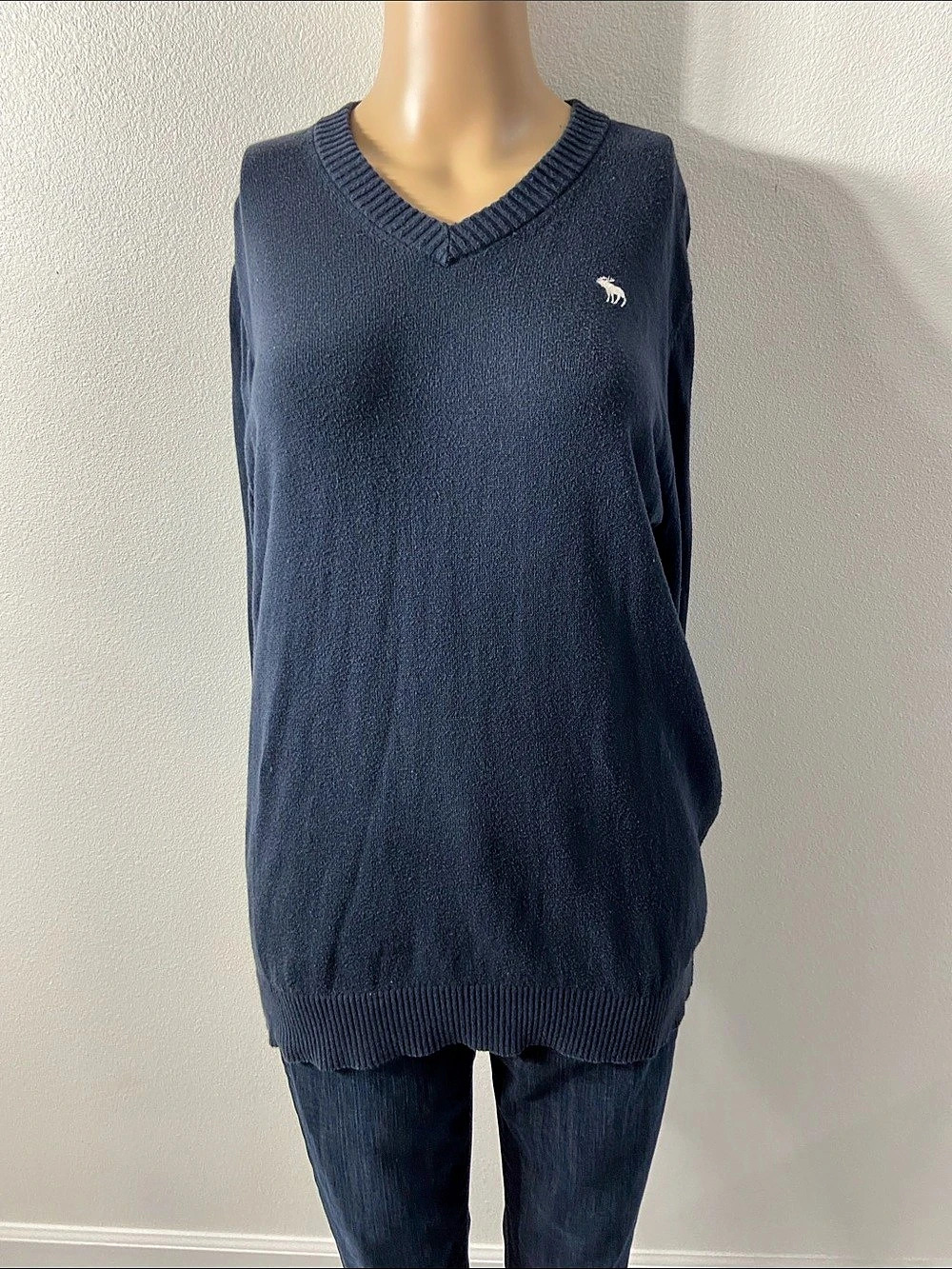 VTG Abercrombie & Fitch Muscle V-Neck Cashmere Blend Sweater Medium Y2K
